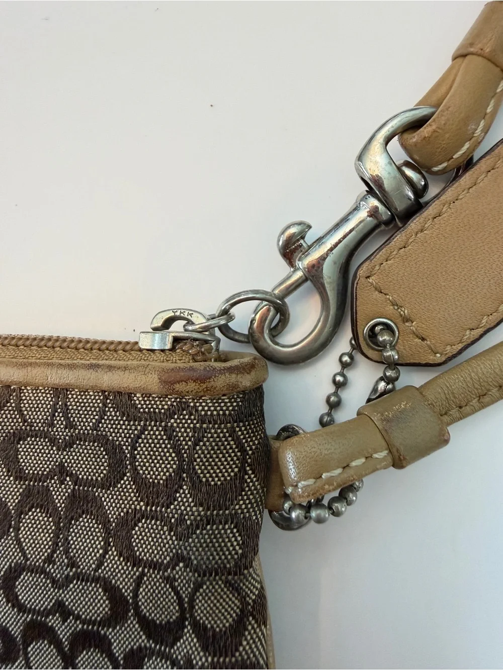 Vintage Y2K Coach Leatherware Est.1941 Zip Signature Pouch Wristlet
